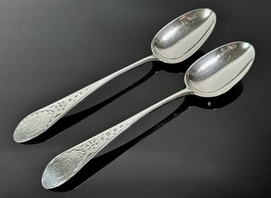 18th C American Coin Silver Tablespoons (2pc)