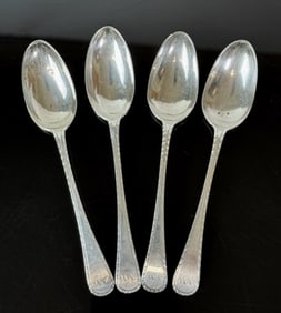 18th C Boston Silver Coffee Spoons, WH (4pc)