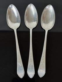18th C American Silver Coffee Spoons, NN (3pc)