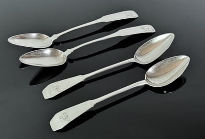 18th C American Silver Spoons, Mixed Makers (4pc)