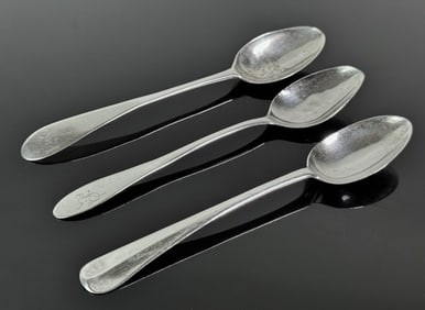 18th C American Silver Spoons, Mixed Makers (3pc)