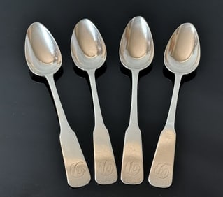 19th C Boston Silver Spoons, R. FARNHAM (4pc)