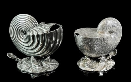 Antique Figural Silver Plate Spoon Warmers (2pc)