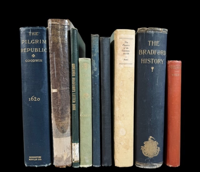 Books, Pilgrim Histories, Genealogies (10pc): Collection of Ten Pilgrim Histories and Genealogies (1) "The Pilgrim Republic: An Historical Review of the Colony of New Plymouth" by John A. Goodwin. Tercentenary Edition (Boston and New York: Hought