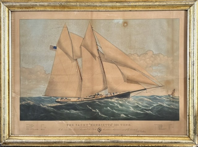 19th C. Lithograph, Ship Henrietta, Currier & Ives (1 of 4)