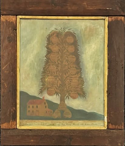 1802 Oil on Board "Family Tree", Wm Saville (1 of 5)