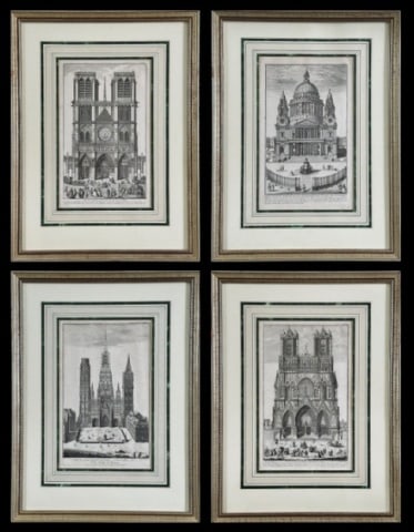 18th C. Engravings of European Cathedrals (4pc) (1 of 12)