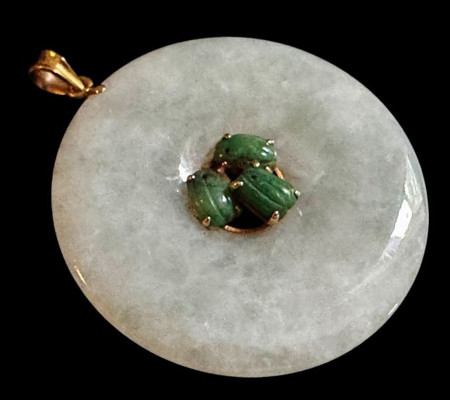 14K Gold  Jade Bi Form Pendant (1 of 3)