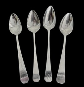 18th C. American Coin Silver Spoons (4pc)