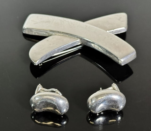 Sterling Silver Pin, Earrings, Tiffany & Co (3pc) (1 of 6)