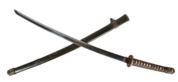 WW2 Japanese Samurai Sword, Double Signed