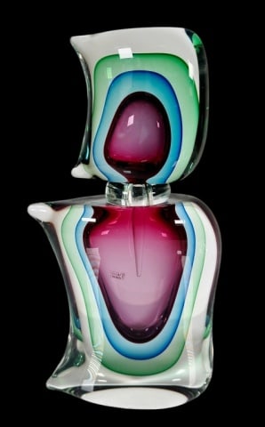 Blown Art Glass Perfume Bottle, Oball Murano (1 of 5)