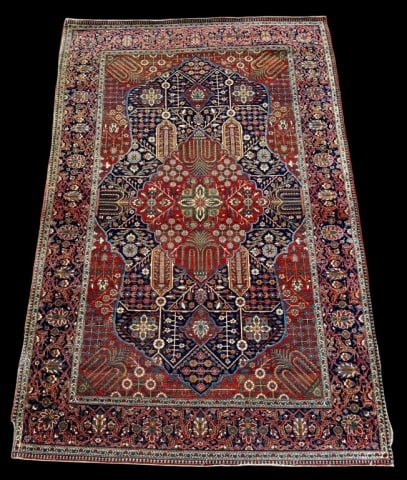 Antique Hand Loomed Silk Oriental Rug (1 of 6)