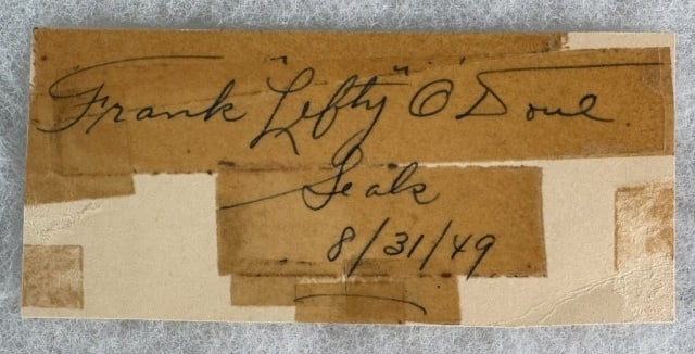 Autograph, "Lefty" O'Doul, Japanese Baseball HOF (1 of 1)