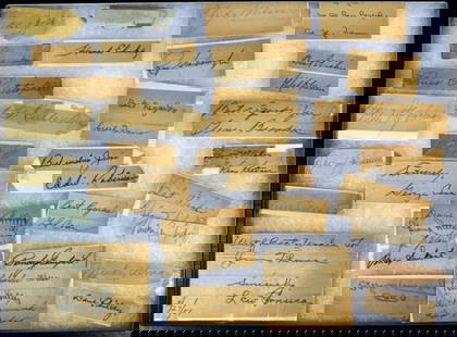 Autographs, MLB American League, 1949-51 (28pc): Collection of Twenty-eight Autographs by American League Baseball Players gathered by Jim Thomas, a Middleboro, MA High School student between 1949-1951. Teams and players include: (4pc) Boston Red So