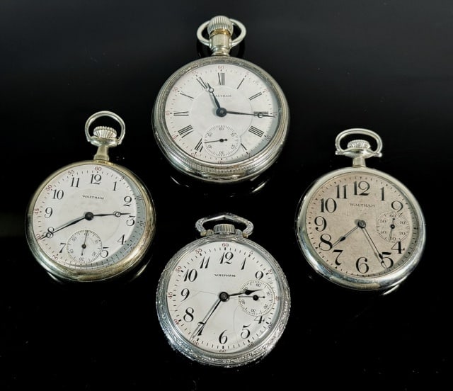 Antique Pocket Watches, 17J Waltham (4pc) (1 of 12)
