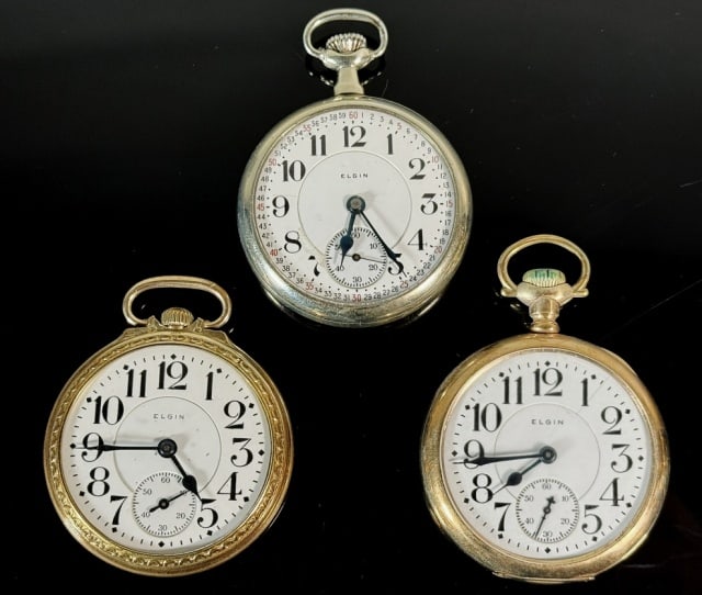 Antique Pocket Watches, 19J, Elgin (3pc) (1 of 8)