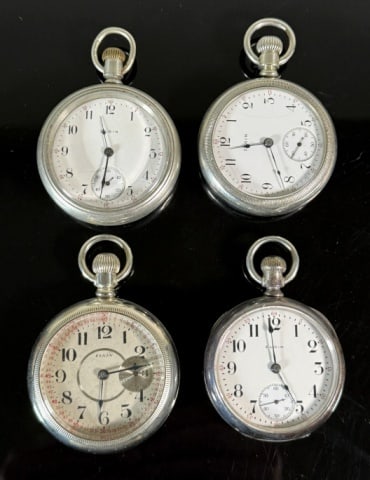 Antique Pocket Watches, 1 Coin Silver, Elgin (4pc) (1 of 10)