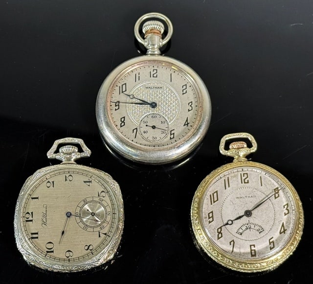 Antique Pocket Watches, 17J, Waltham (3pc) (1 of 6)
