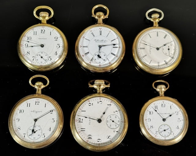Antique Pocket Watches Elgin Waltham Hampden (6pc) (1 of 14)