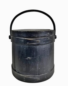 19th C. Painted Wooden Firkin Bucket
