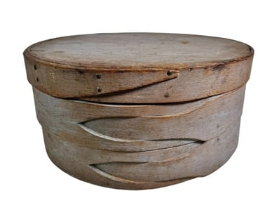 19th C. Wooden Finger Lapped Pantry Box, Signed