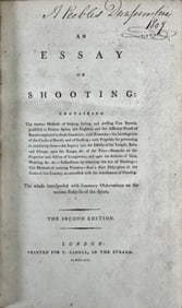 Book, Essay On Shooting, London, 1791