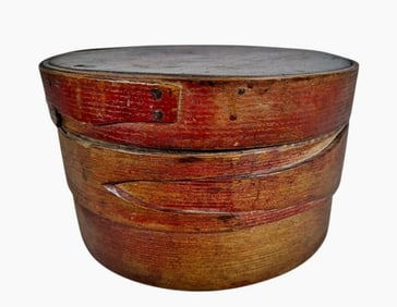 19th C. Painted Wooden Finger Lap Pantry Box