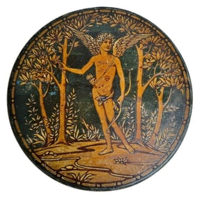 19th C. Paint and Pokerwork Decorated Pantry Box