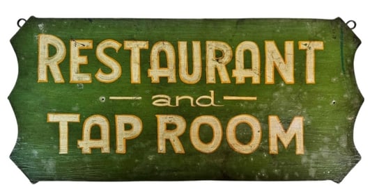 Hand Painted Wooden Sign, Restaurant Tap Room