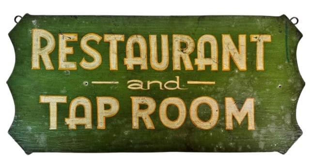 Hand Painted Wooden Sign, Restaurant Tap Room (1 of 5)