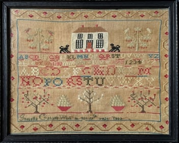 1853 Dated New England Needlework Sampler