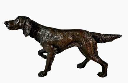 Antique Cast Bronze Figure of Hunting Dog