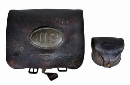 Civil War Cartridge Box and Cap Box (2pc)
