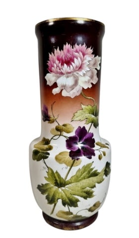 Antique English Hand Decorated Bristol Glass Vase (1 of 6)