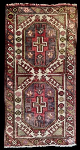 Antique Hand Loomed Oriental Scatter Rug (1 of 4)