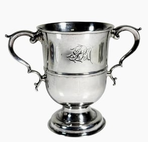 18th C. Sterling Silver George III Loving Cup