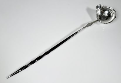 18th C. Coin Silver Ladle with 1743 Shilling Coin