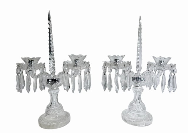 Pair of Irish Crystal Lusters, Waterford (2pc) (1 of 5)
