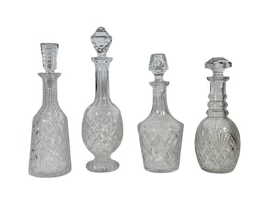 Irish Crystal Decanters, Waterford, Galway (4pc)