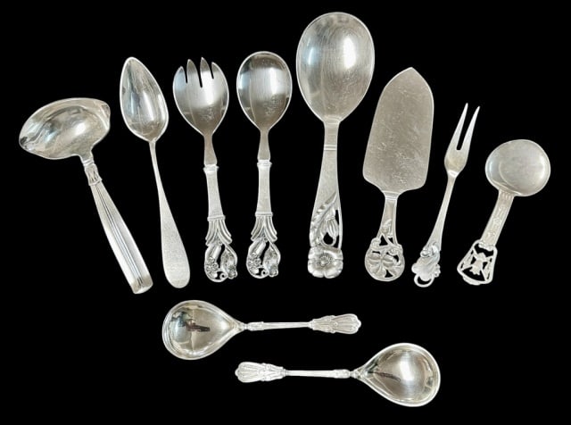 Mixed Danish, Scandinavian Silver Flatware (10pc) (1 of 11)
