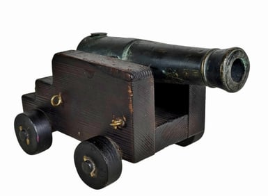 Diminutive 19th C. Bronze Signal Cannon