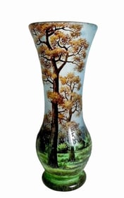 Antique Decorated Landscape Cameo Vase, Daum Nancy