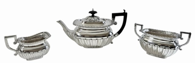 Antique English Sterling Teaset, Wilson (3pc)