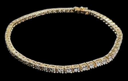 14K Gold and Diamond Tennis Bracelet