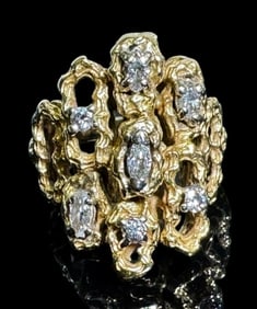 18K Gold and Diamond Ring
