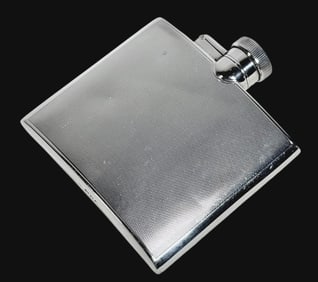 Antique English Sterling Silver Flask, Goldsmiths