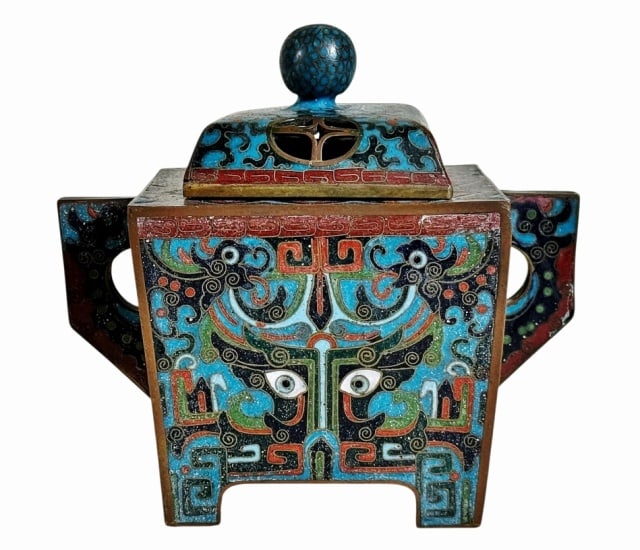 Chinese Qing Period Cloisonne Incense Censor (1 of 6)