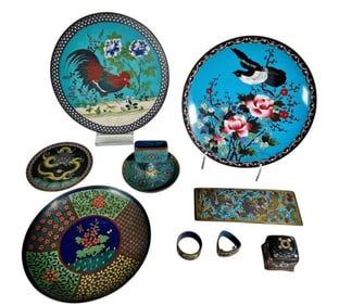 Chinese Qing Cloisonne Objects (10pc)