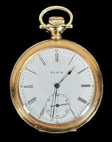 Antique Elgin 17J 14K Gold Case Pocket Watch